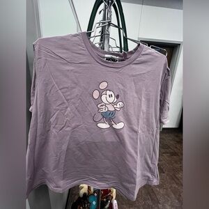 Disney Lavender Mickey Mouse Logo Tee
